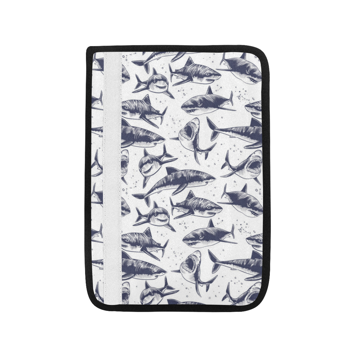 Great White Shark Pattern Print Design 02 Car Seat Belt Cover