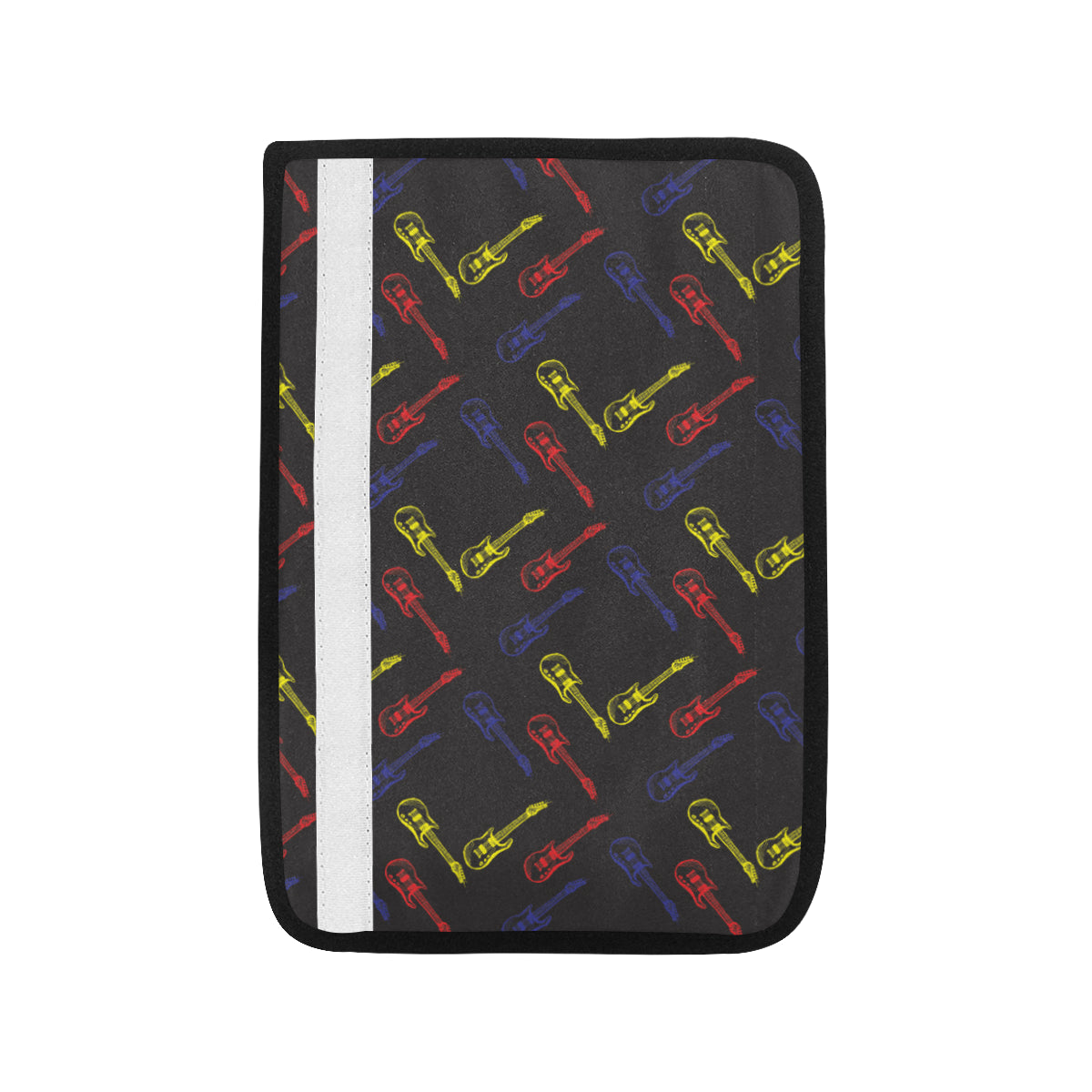 Electric Guitar Pattern Print Design 03 Car Seat Belt Cover