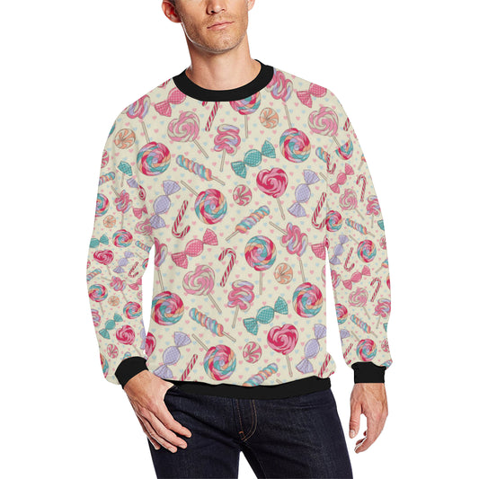 Candy Pattern Print Design CA04 Men Long Sleeve Sweatshirt
