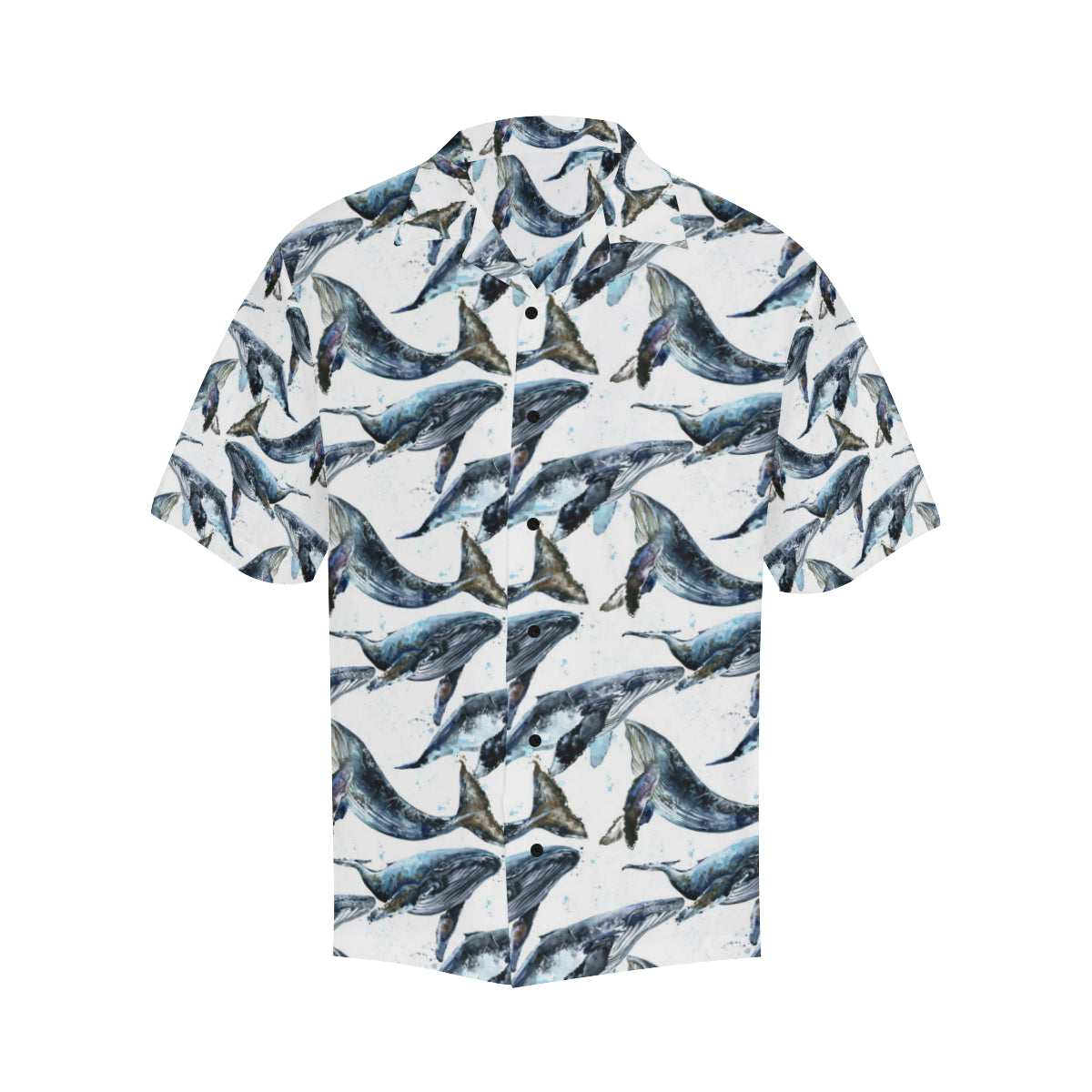 Blue Whale Pattern Print Design 03 Men's Hawaiian Shirt