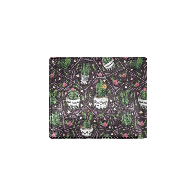 Cactus Pattern Print Design 03 Men's ID Card Wallet