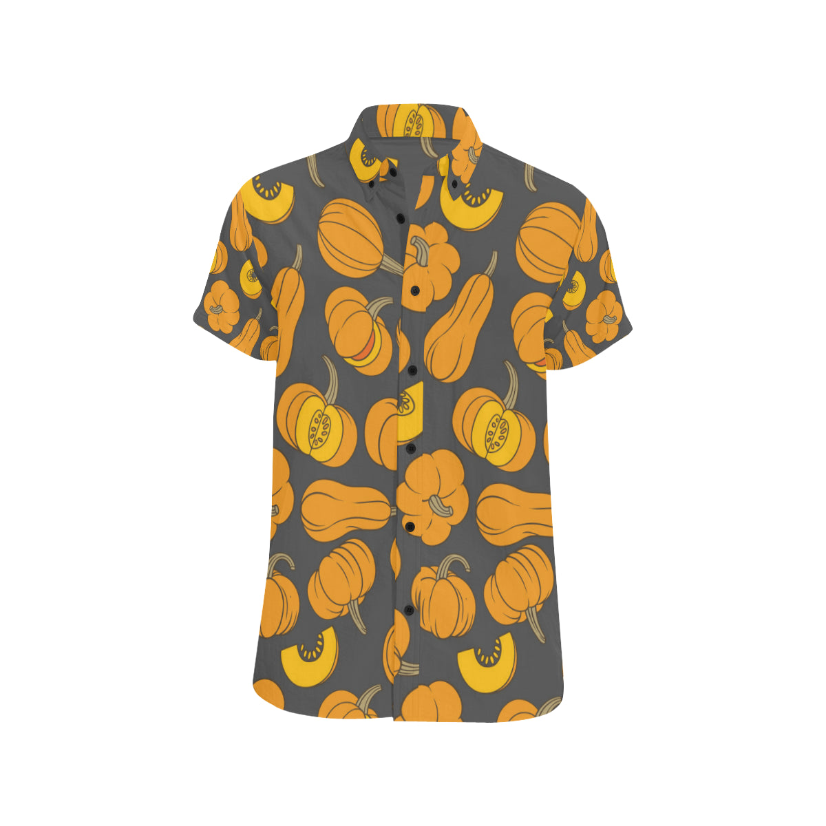 Pumpkin Pattern Print Design A03 Men's Short Sleeve Button Up Shirt