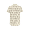 Cat Pattern Print Design 02 Men's Short Sleeve Button Up Shirt