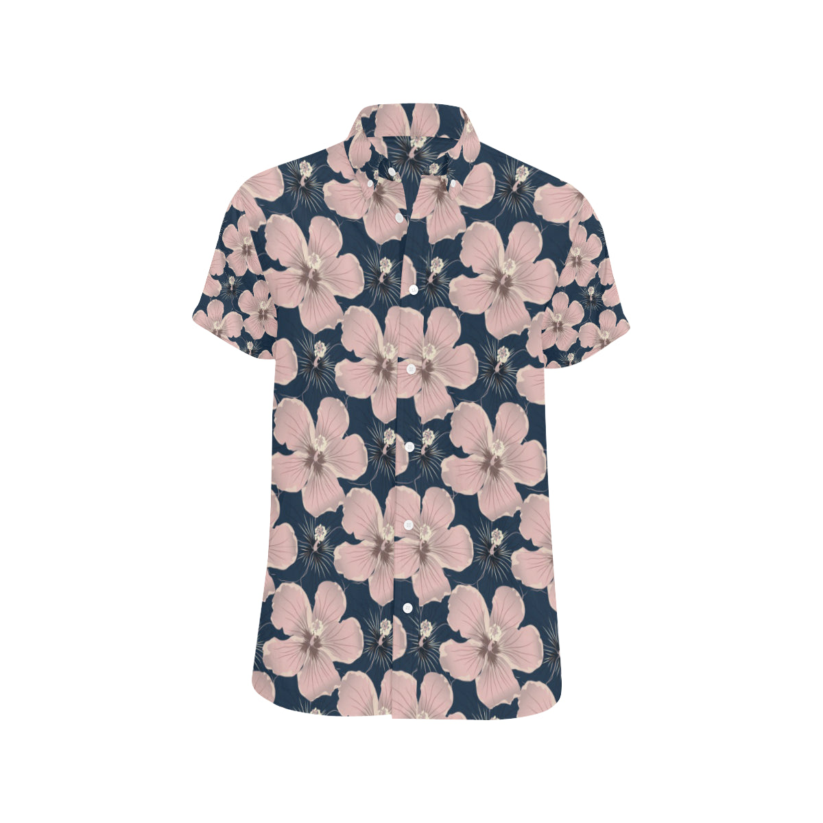 Plumeria Pattern Print Design PM018 Men's Short Sleeve Button Up Shirt