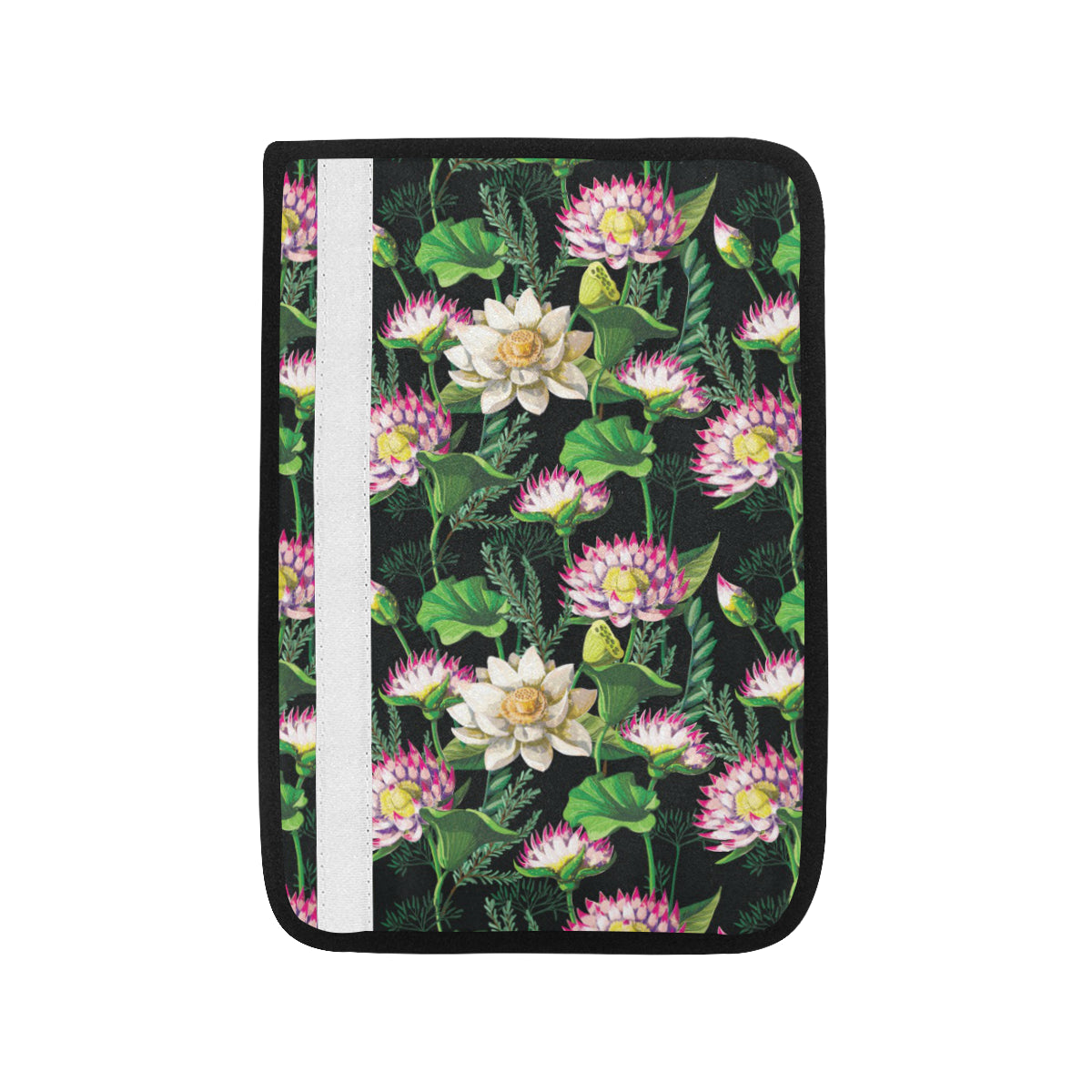 Water Lily Pattern Print Design WL010 Car Seat Belt Cover