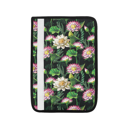Water Lily Pattern Print Design WL010 Car Seat Belt Cover