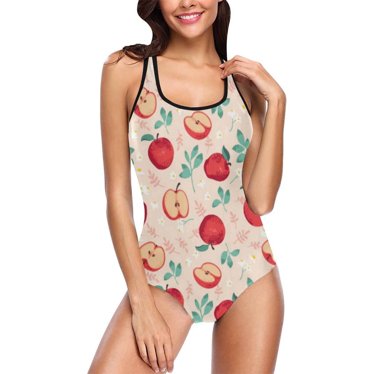 Apple Pattern Print Design AP06 Women Swimsuit