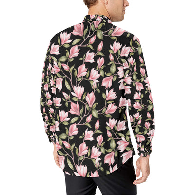 Magnolia Pattern Print Design MAG03 Men's Long Sleeve Shirt
