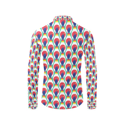 Bowling Pattern Print Design 05 Men's Long Sleeve Shirt