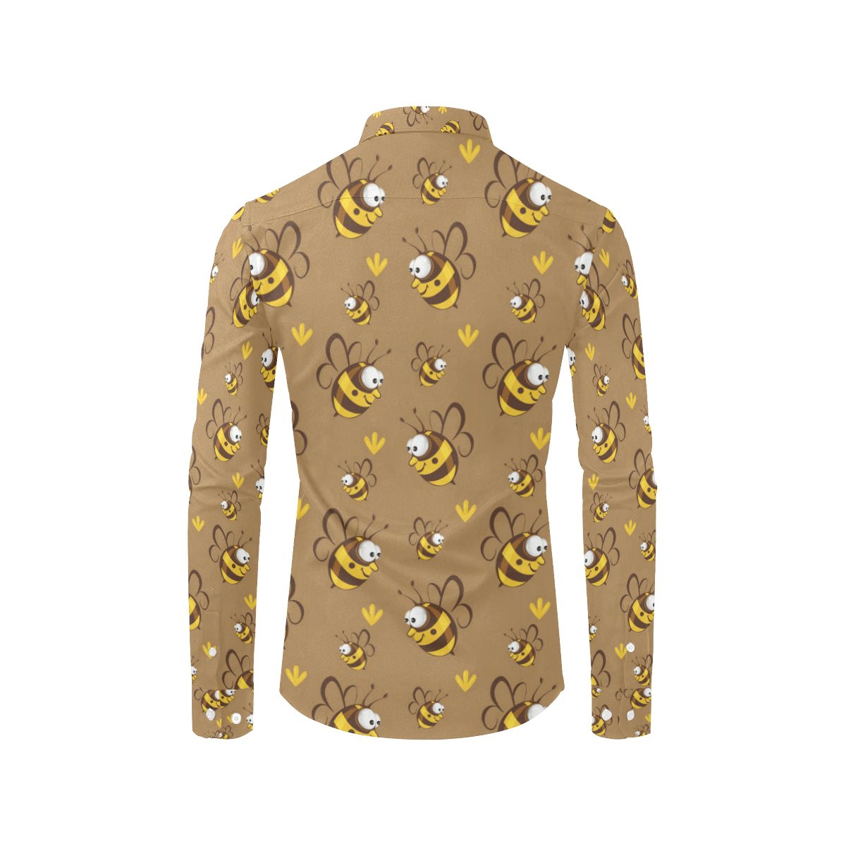 Bee Pattern Print Design BEE09 Men's Long Sleeve Shirt