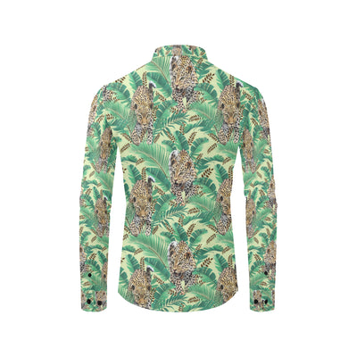 Leopard Pattern Print Design 03 Men's Long Sleeve Shirt