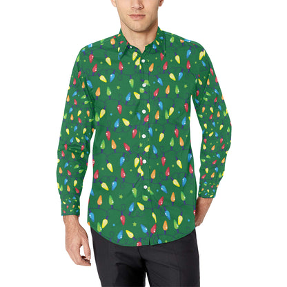 Christmas Light Pattern Print Design 02 Men's Long Sleeve Shirt