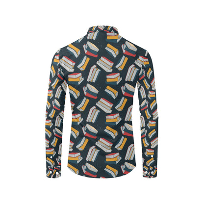 Book Pattern Print Design 07 Men's Long Sleeve Shirt