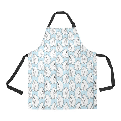 Polar Bear Pattern Print Design PB08 Apron with Pocket