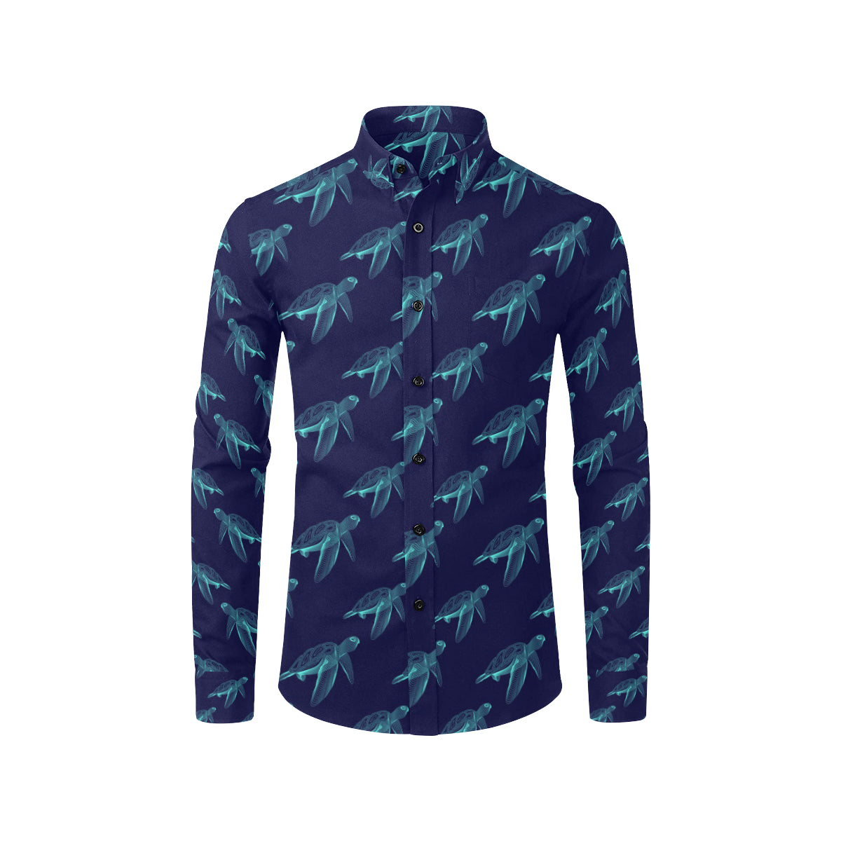 Sea Turtle Pattern Print Design T04 Men's Long Sleeve Shirt