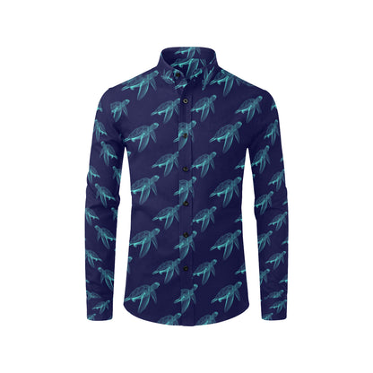 Sea Turtle Pattern Print Design T04 Men's Long Sleeve Shirt