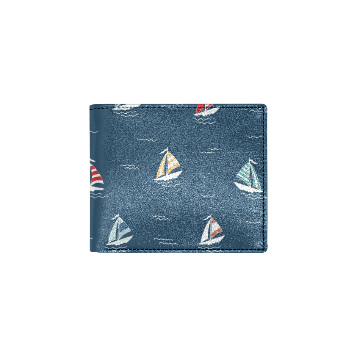Sailing Ships Pattern Print Design A02 Men's ID Card Wallet