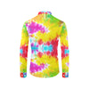 Tie Dye Rainbow Themed Print Men's Long Sleeve Shirt