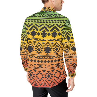 Rastafarian Pattern Print Design A04 Men's Long Sleeve Shirt