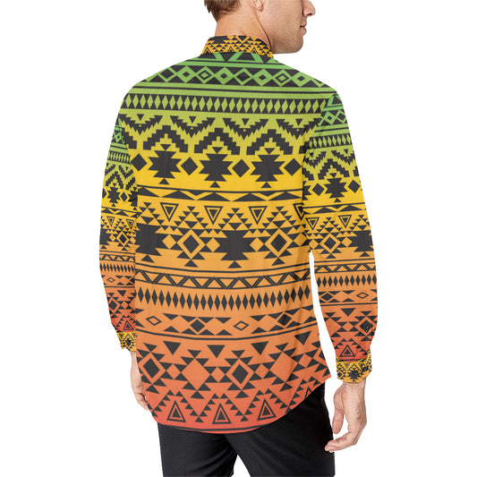 Rastafarian Pattern Print Design A04 Men's Long Sleeve Shirt