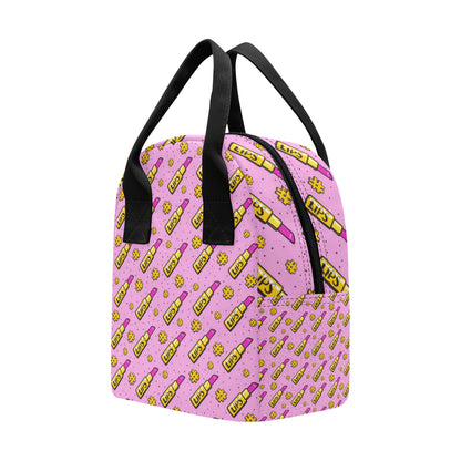 Lipstick Pattern Print Design LT03 Insulated Lunch Bag