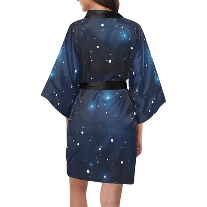 Night sky Pattern Print Design A02 Women's Short Kimono