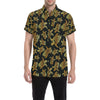 Gold Tribal Turtle Polynesian Themed Men's Short Sleeve Button Up Shirt