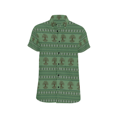 Celtic Pattern Print Design 09 Men's Short Sleeve Button Up Shirt