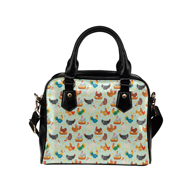Chicken Pattern Print Design 07 Shoulder Handbag