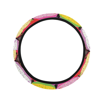 Cupcake Pattern Print Design CP02 Steering Wheel Cover with Elastic Edge