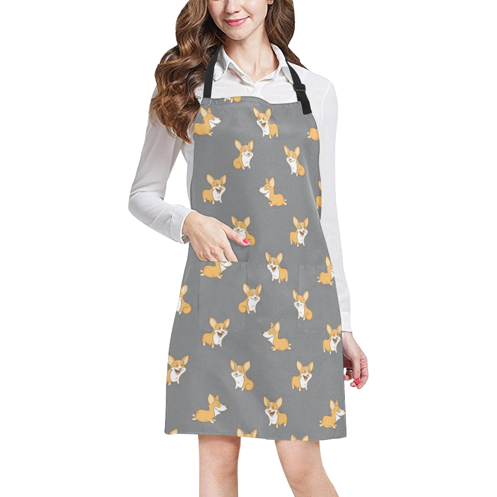 Pembroke Welsh Corgis Pattern Print Design A02 Apron with Pocket