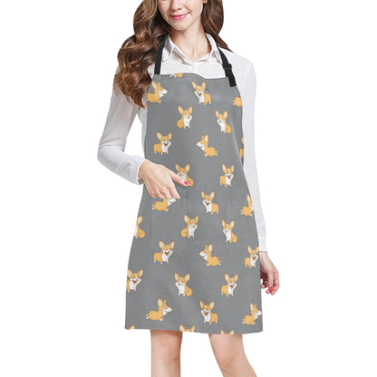 Pembroke Welsh Corgis Pattern Print Design A02 Apron with Pocket