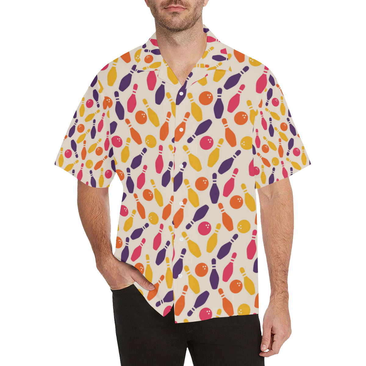 Bowling Pattern Print Design 06 Men's Hawaiian Shirt