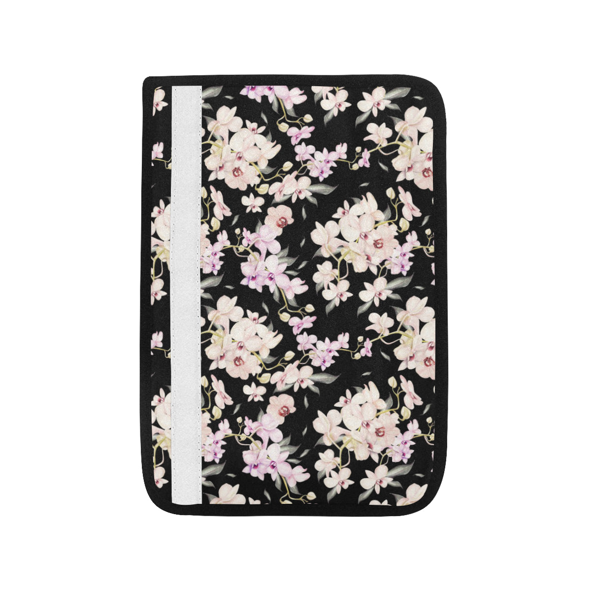 Orchid White Pattern Print Design OR03 Car Seat Belt Cover