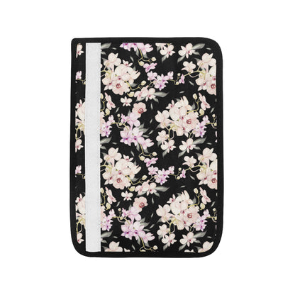 Orchid White Pattern Print Design OR03 Car Seat Belt Cover