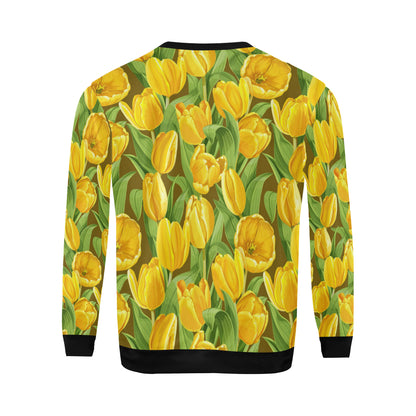 Tulip Yellow Pattern Print Design TP010 Men Long Sleeve Sweatshirt