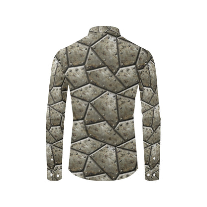 Armor Pattern Print Design 01 Men's Long Sleeve Shirt
