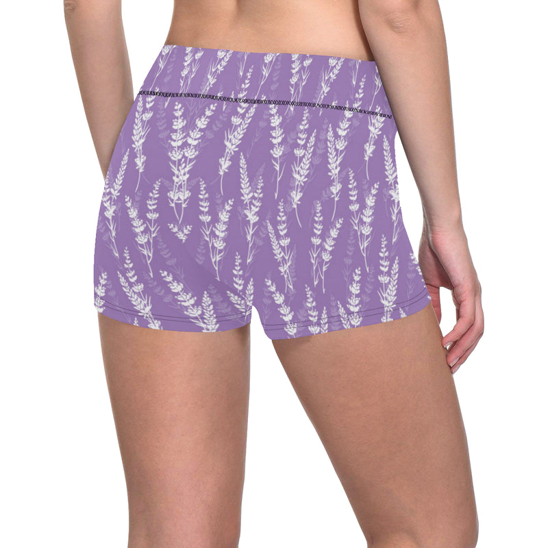 Lavender Pattern Print Design LV08 Yoga Shorts