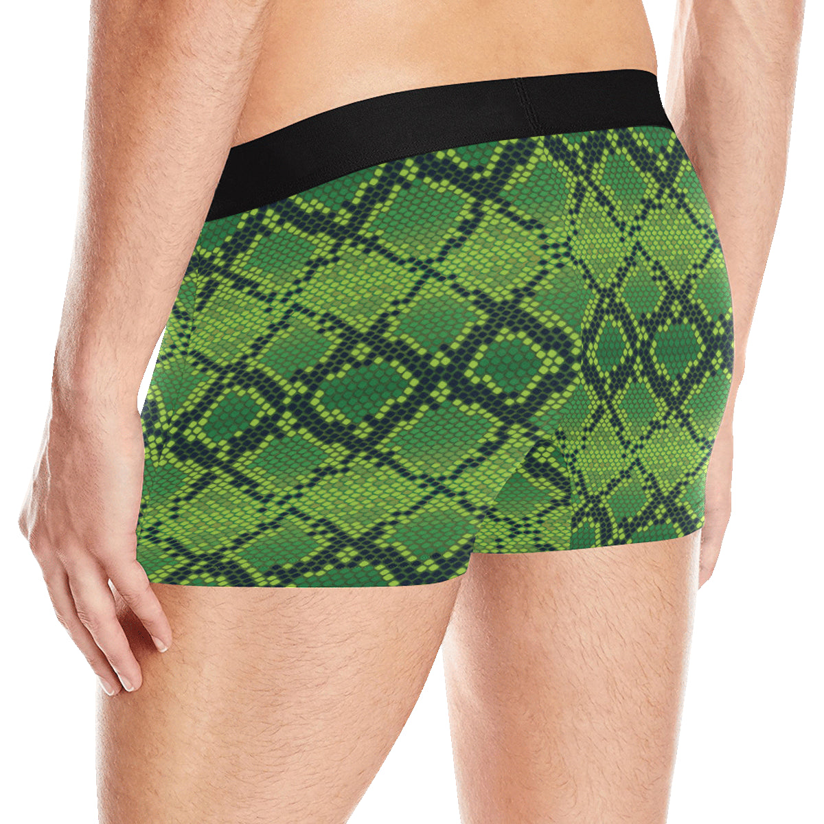 Python Green Pattern Print Design A01 Men's Boxer Briefs