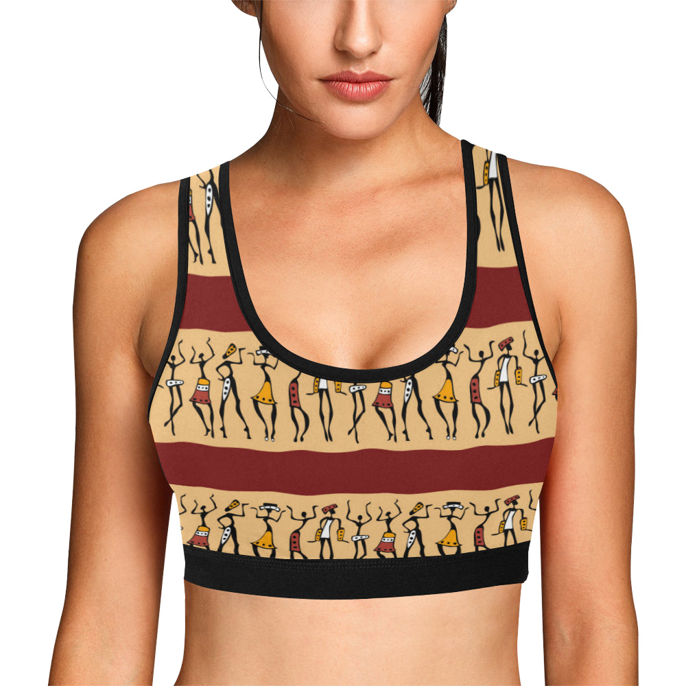 African People Sports Bra