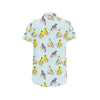 Bird Sweet Themed Print Pattern Men's Short Sleeve Button Up Shirt