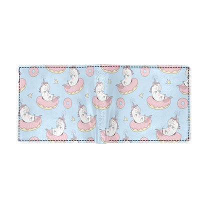 Donut Unicorn Pattern Print Design DN014 Men's ID Card Wallet