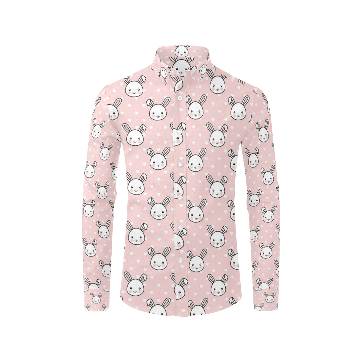 Rabbit Pattern Print Design RB02 Men's Long Sleeve Shirt