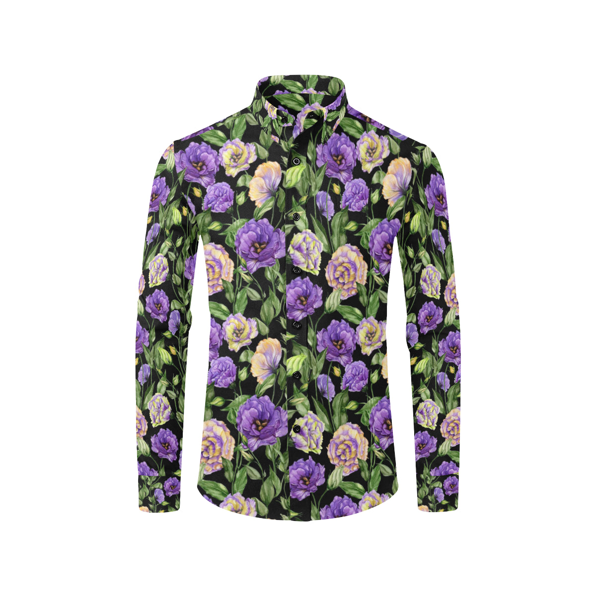 Lisianthus Pattern Print Design LT02 Men's Long Sleeve Shirt