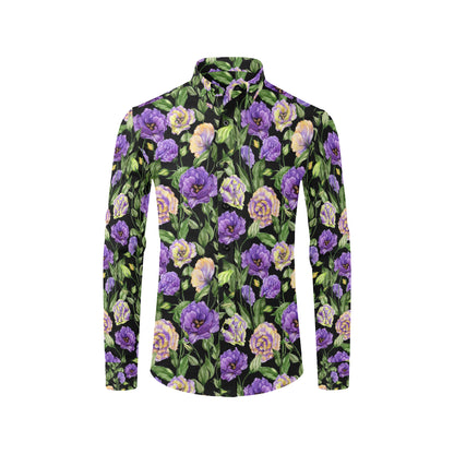 Lisianthus Pattern Print Design LT02 Men's Long Sleeve Shirt