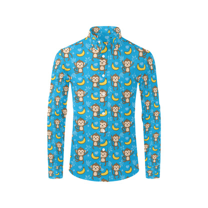 Monkey Pattern Print Design 05 Men's Long Sleeve Shirt