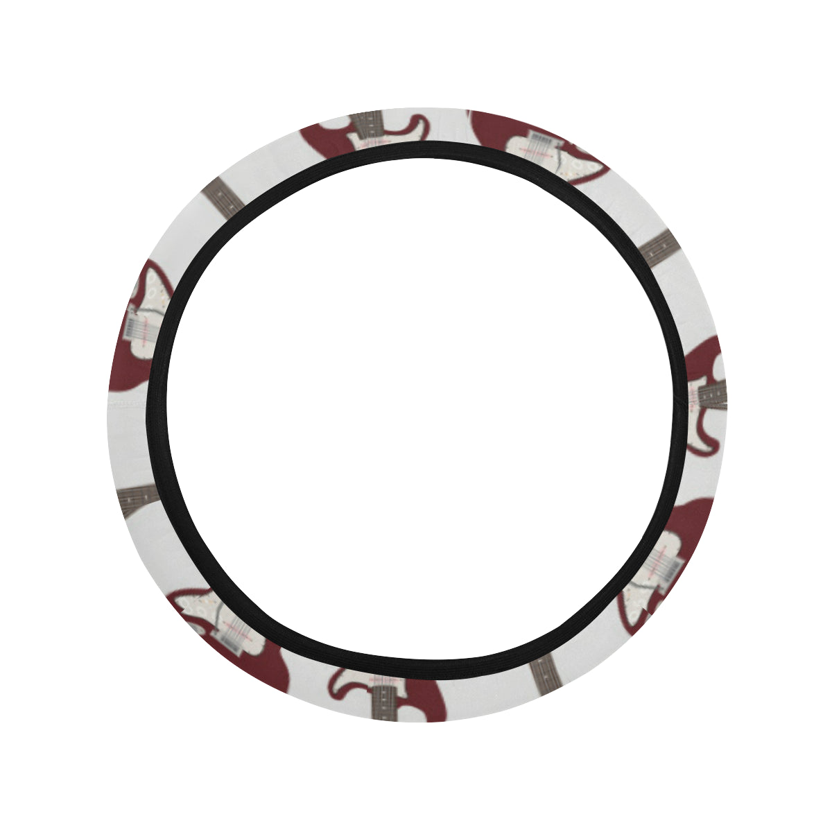 Bass Guitar Pattern Print Design 03 Steering Wheel Cover with Elastic Edge
