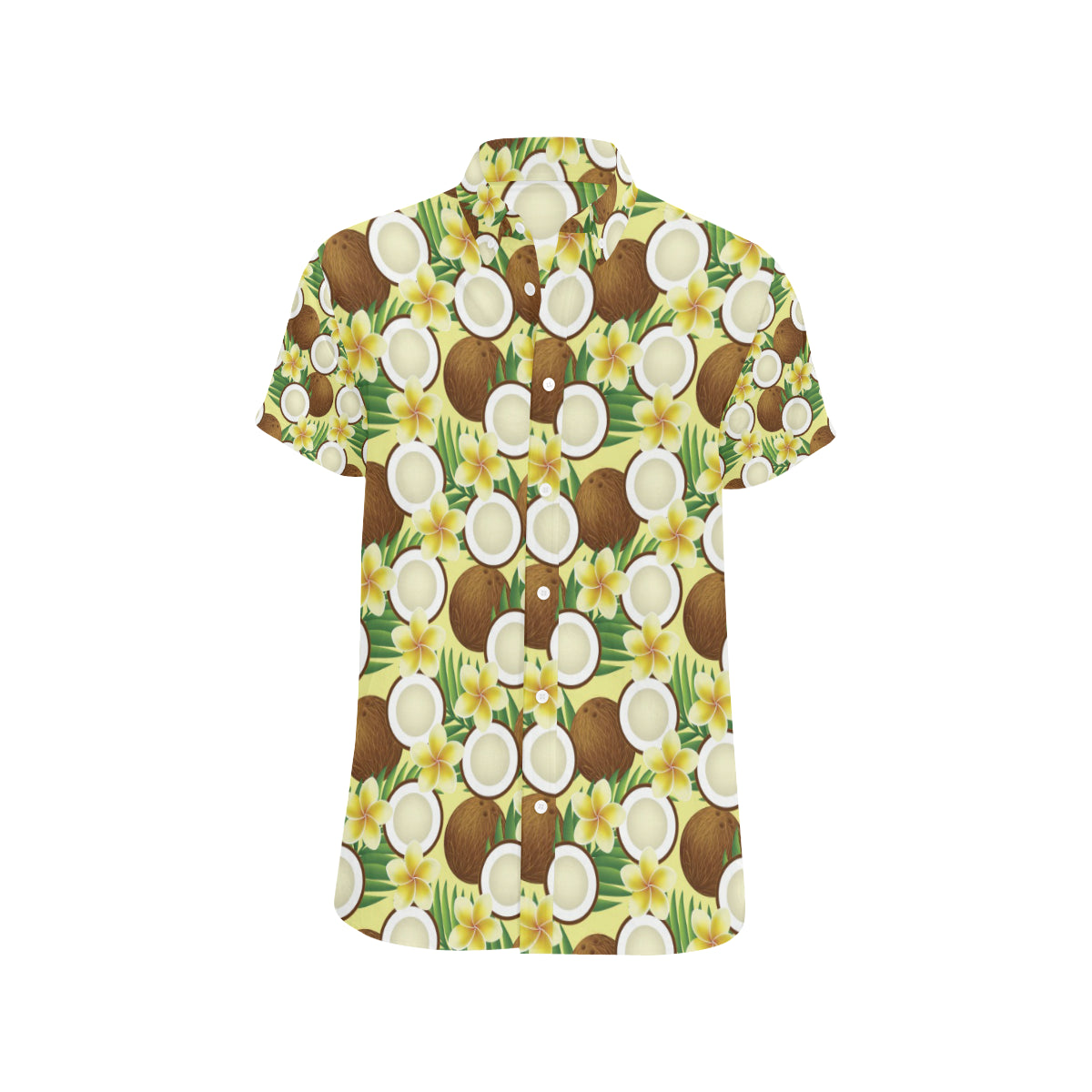 Coconut Pattern Print Design CN02 Men's Short Sleeve Button Up Shirt