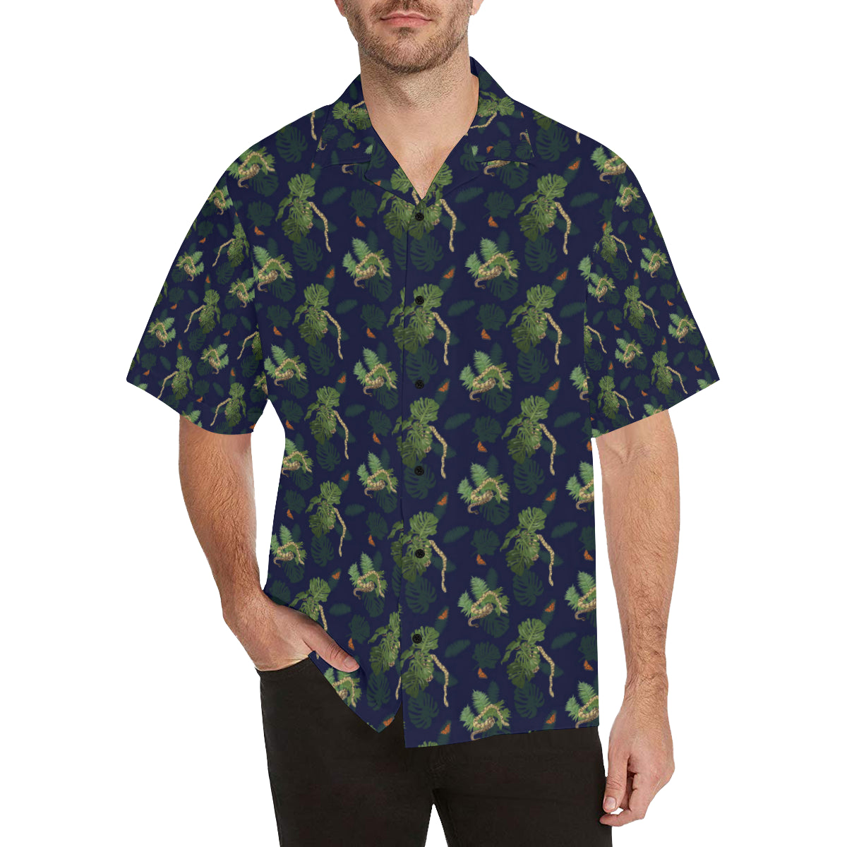 Boa Pattern Print Design 02 Men's Hawaiian Shirt