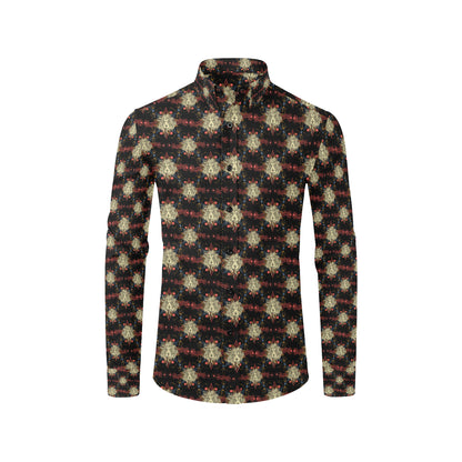 Zodiac Leo Pattern Design Print Men's Long Sleeve Shirt